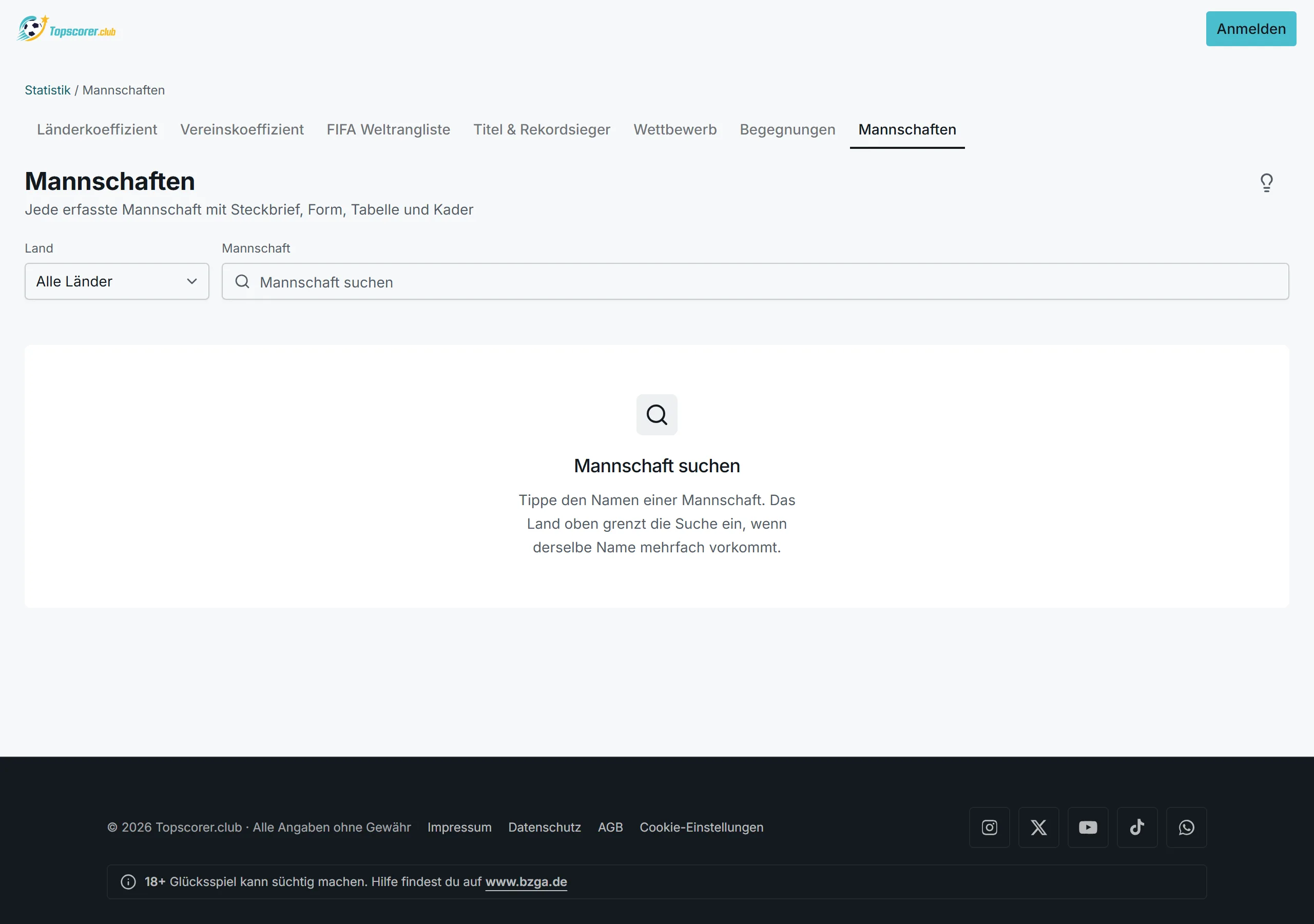 Der Steckbrief einer Mannschaft mit ihren Reitern